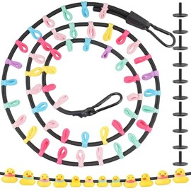 NiHome Soporte de pato de juguete para colgar en la parte delantera o trasera, cordón elástico extendido con 50 bandas elásticas coloridas y 10 tapone