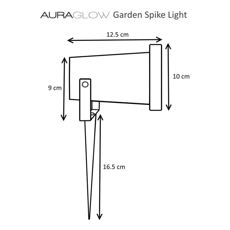 Auraglow Deep Recessed Garden Spike Light GU10 Holder IP65 Outdoor