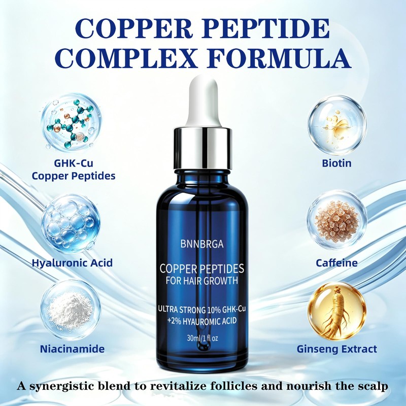 GHK-Cu Peptide Hair Growth Serum, 10% Copper Peptides Scalp Serum