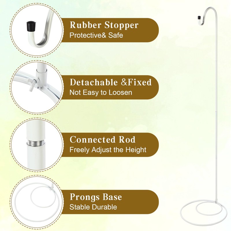 JaGely 2 Pcs Adjustable Shepherds Hook for Outdoor Heavy Duty