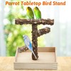 BNOSDM Portable Bird Perch Stand with Potty Tray, Natural Wood