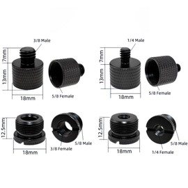 VIVIIHOO Microphone Adapter Thread Adapter 1/4 to 5/8 Inch Adapter Tripod Adapter 5/8 to 3/8-8 Piece Set for Microphone Stands and Cameras