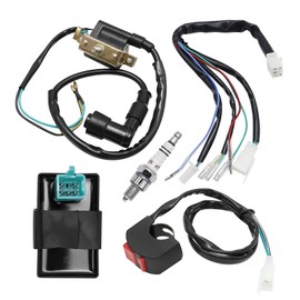 Hoypeyfiy 5 Wiring Loom Kill Switch Coil CDI Spark Plug Rebuild Kit Fit for 110CC 125CC 140cc Pit Bike