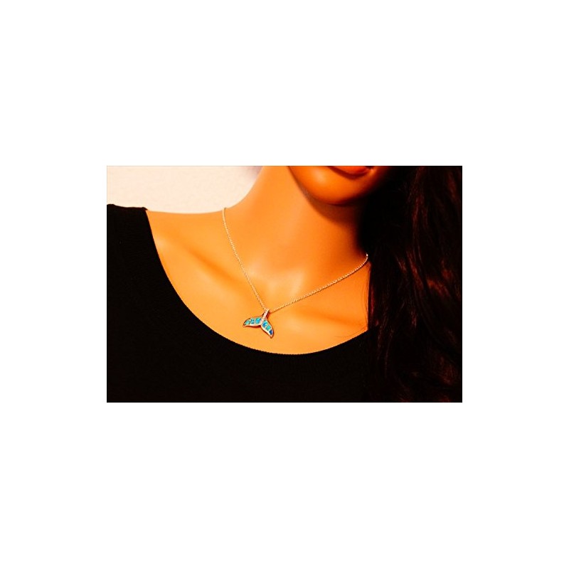 Whale Tail Blue Opal & Clear Cubic Zirconia Line Embellished