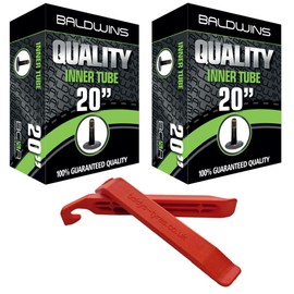 PAIR 20" Baldwins Cycle/Bike/Wheelchair Inner Tubes 20" x 1-3/8" Schrader/Car Valves & BALDY'S TYRE LEVERS (Pack of 2)