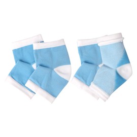 Gel Heel Socks for Men and Women (Blue, 2 Pairs)