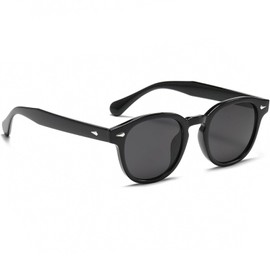 Street Knitted Men Women Round Black Tint Shades Circle Summer Beach Black Frame Sunglasses