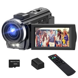 NSOELA Video Camera YouTube Vlogging Camera Recorder FHD 1080P 24.0MP 3.0 Inch 270 Degree Rotation Screen 16X Digital Zoom Camcorder with Microphone,Remote Control
