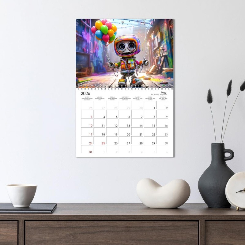Robots - Future Humans (Monthly Wall Calendar 2026 11.7" x