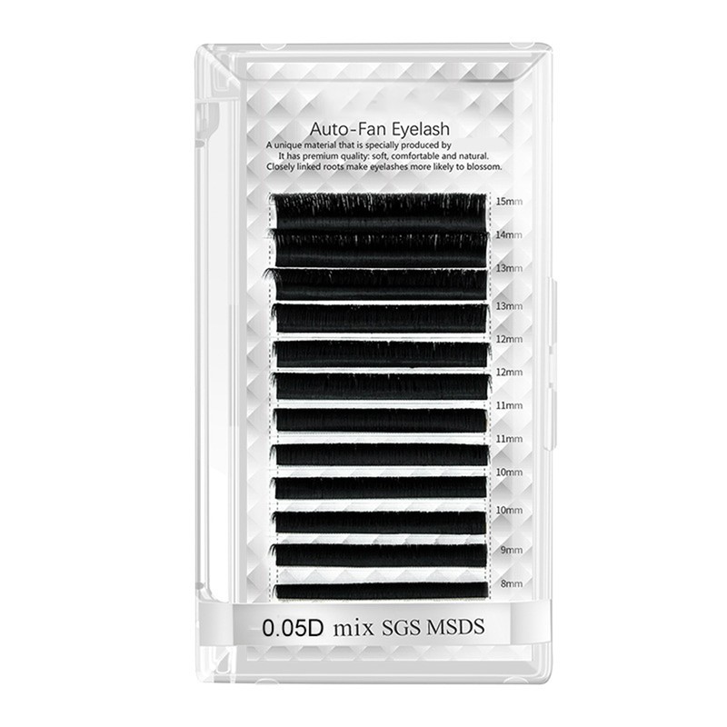 Auto Fan False Eyelashes Women Professional Salon Black Volume False