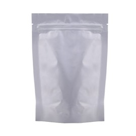 100 Silver Metallic Foil Stand Up Zip Top Lock Gusset Bags Pouches Outer Size 14x20cm (5.5x7.8")