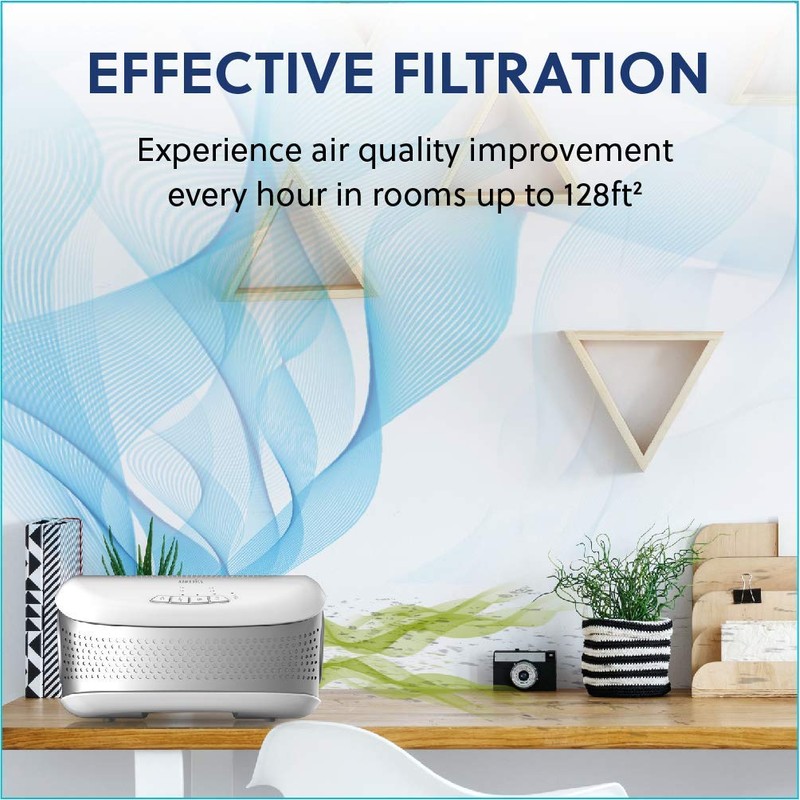 Homedics TotalClean Desktop Air Purifier – 360-Degree HEPA Filter for