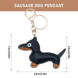 OUDQFCJ Pack of 2 Dachshund Keyrings as Cute Bag Pendant for Women and Children Dog Pendant Set as a Gift for Dachshund Lovers