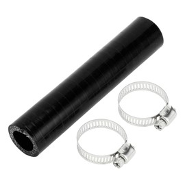 X AUTOHAUX Straight Coupler Silicone Hose with Clamps 0.63" ID 5" Length 0 Degree Car Silicone Hose Coolant Hose 4-Ply 5mm Thickness Air Intake/Turbo/Intercooler Piping Tube Black 1 Set