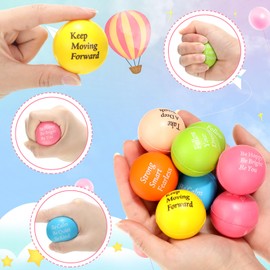 Jenaai 150 Pcs Stress Balls Motivational Anxiety Stress Relief Ball, Hand Exercise Inspirational Toy Bulk Encouraging Gifts for Coworkers Adults Pressure Anger Fidget Relief, 6 Colors