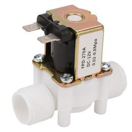 Magnetic Water Valve, Solenoid Water Valve 12V G1 / 2"NC Electric inlet solenoid valve normally closed water inlet Solenoid valve made of plastic for water supply, 0.02-0.8Mpa