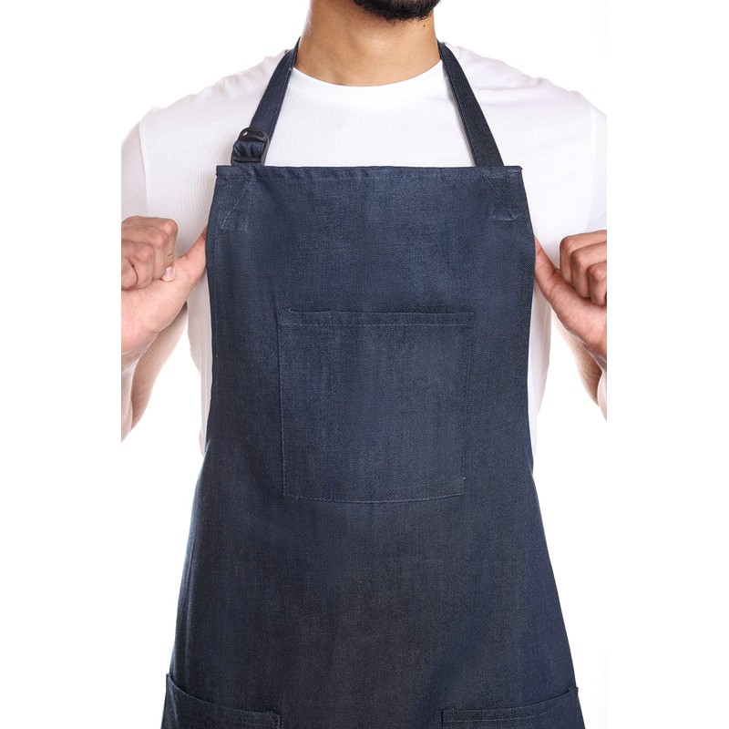 DOVORTEX Denim Apron 100% Cotton with 3 Pockets |Chef Apron