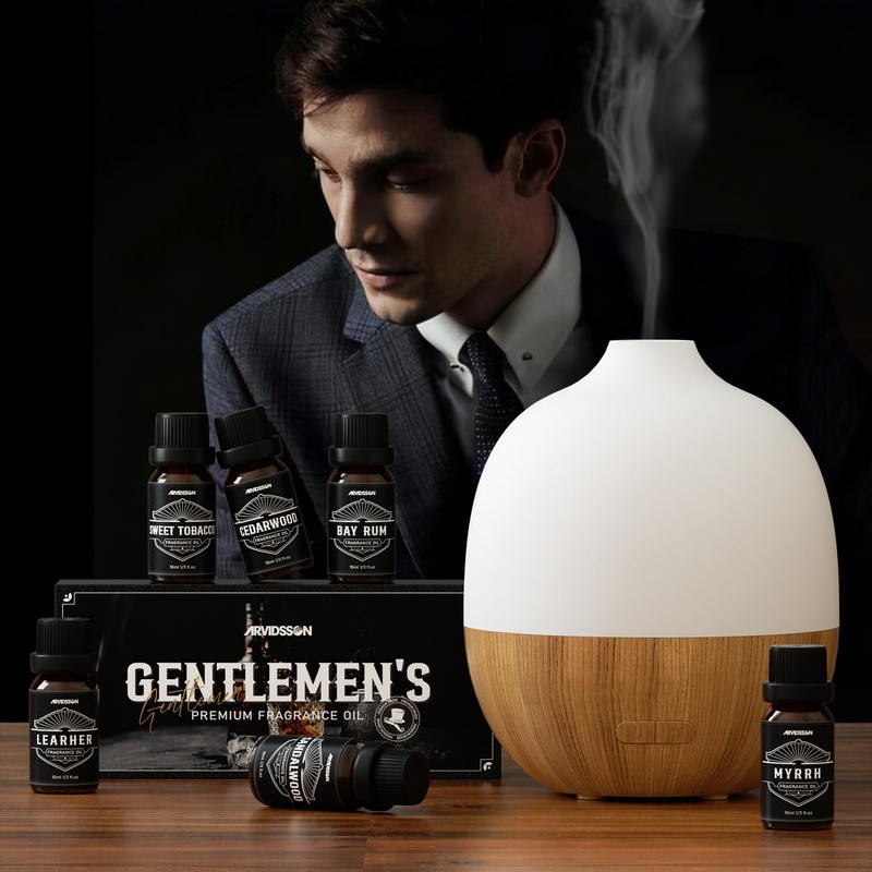Gentlemen's Fragrance Oil Set, ARVIDSSON Masculine Essential Oils for Men,