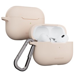 MAGEASY Designed for AirPods Pro 2 Case - Shockproof Protective Case for AirPods Pro & Pro 2, Stain-Resistant, Smooth & Skin-Friendly, Support Wireless Charging - Skin (Shell Pink)