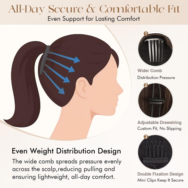 Sofeiyan Ponytail Extension for Women,15 Inch Comb Clip in Pony