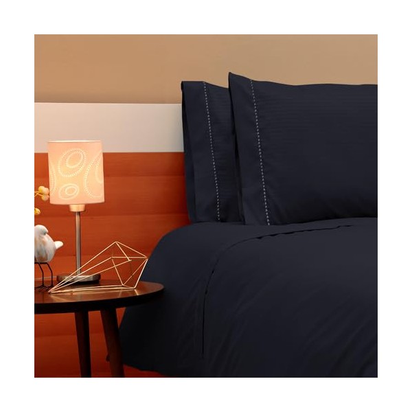 Homii Queen Size Dark Blue Bed Sheets - Ultra Soft