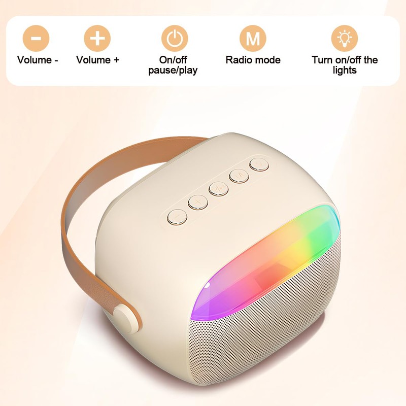 KALLORY Máquina de Karaoke, Wireless Karaoke Speaker con Luces LED，4
