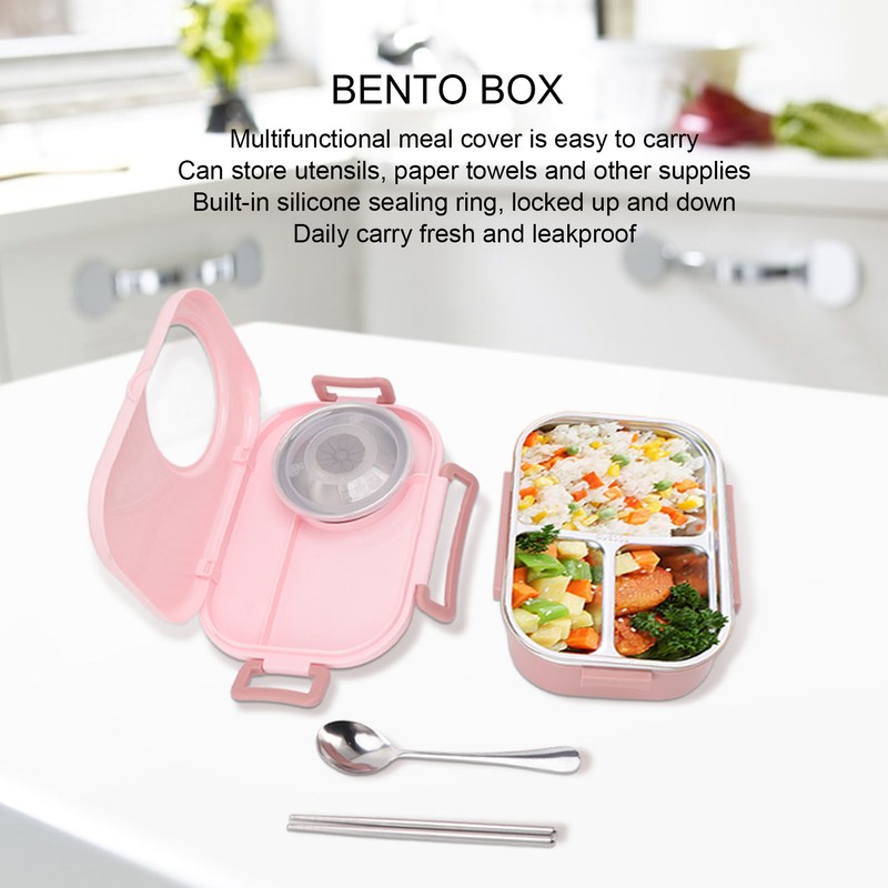 1450ml Bento Lunch Box Stainless Steel Compartment Thermal Bento Box