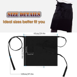 MFAZ Morefaz Ltd Waist Apron, 100% Cotton 240g/m3, Anti-dirt, White, One Size, with Pocket for Home Kitchen Restaurant Use