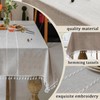 Linen Rectangle Table Cloth Neutral Textured Rustic Tablecloth, Wrinkle Free