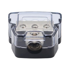 3 Way Amplifier Sub Speaker Audio Distribution Block 0 Gauge /4 Gauge in 4 GA / 8GA Wire Out Connecting Blocks 1PCS