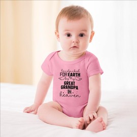 WOOYONGING Handpicked for Earth By My Great Grandpa in Heaven Newborn First Outfit Baby Girl Romper Short Sleeve Baby Clothing