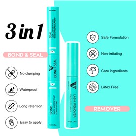 VAVALASH 3 in 1 Lash Bond and Seal Clusters Glue Remover, Waterproof Cluster Lash Extension for DIY Strong Hold Individual (Black)
