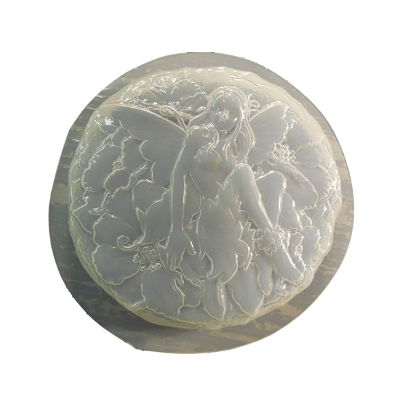 Round Fairy Stepping Stone Concrete or Plaster Mold 1339