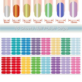 DANNEASY 16 Sheets Nail Wraps for Women Nail Polish Strips Self Adhesive Nail Strips Stick on Nails Gel Acrylic Nail Accessories with 1pc Nail File, Cuticle Stick (Solid &Glitter)