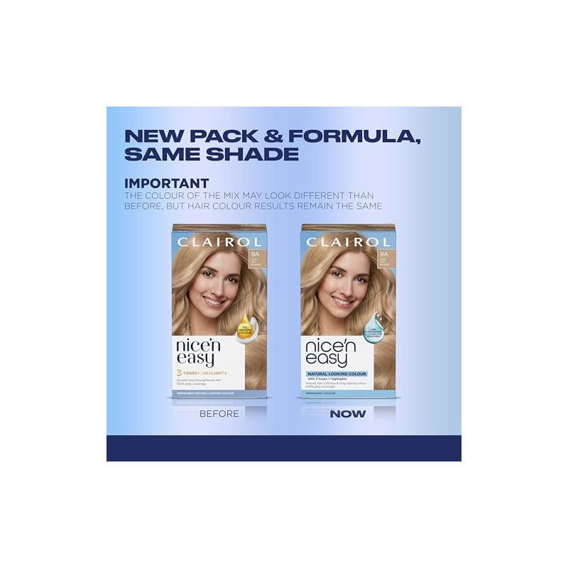 Clairol Nice'N Easy Crème 9A Light Ash Blonde (3 Kits)