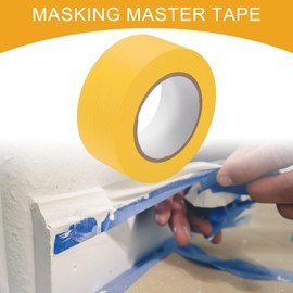 Partuto 1 Pc 2 Inches x 60.1 Yards Universal Painters Tape - DIY Car Auto Paint for Masking Tape No Residue - Crepe Paper Yellow