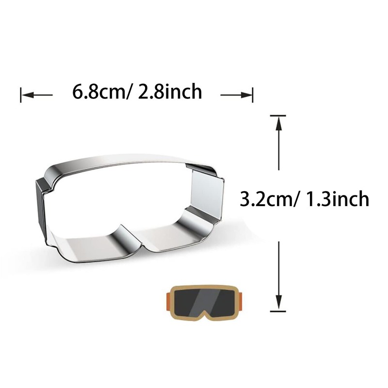 WJSYSHOP Military Tactical Goggles Glasses Shape Cookie Cutter