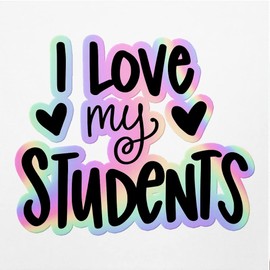 Holographic Decal Stickers of I Love My Students Premium Waterproof Vinyl Decal Stickers for Laptop Phone Accessory Helmet Car Window Mug Tuber Cup Door Wall Decoration NVCVER3g90371HO