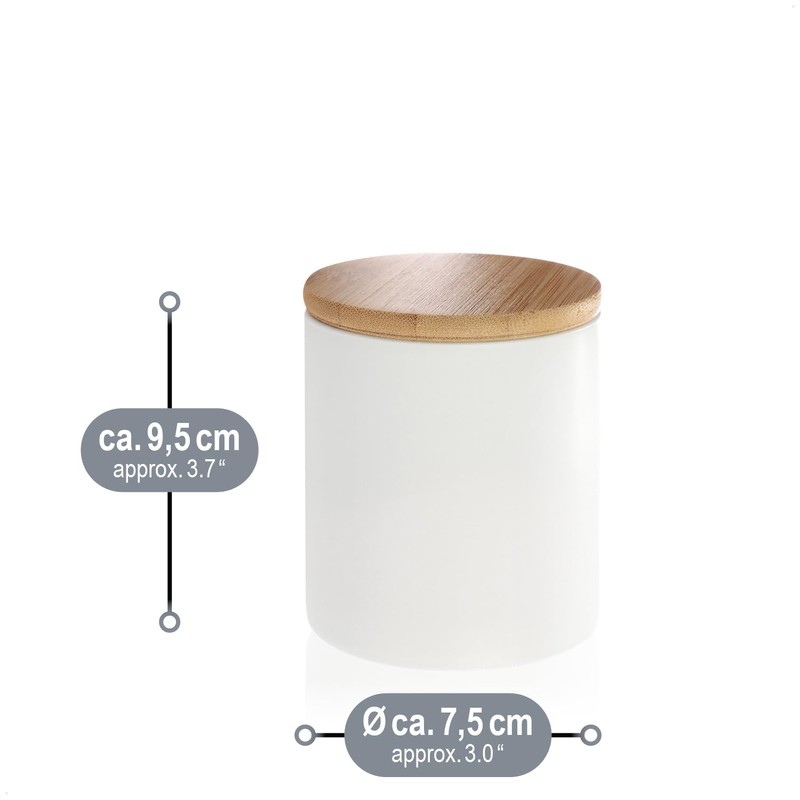 COM-FOUR® 3X Ceramic Storage containers - Storage Box with Bamboo