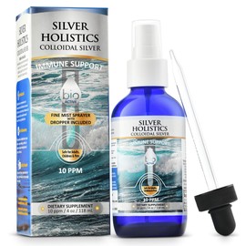 Colloidal Silver Liquid Spray | 10 PPM Ionic Silver | 4 oz Glass Bottle by Silver Holistics