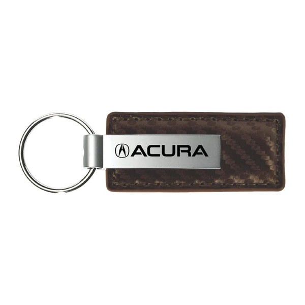 Au-TOMOTIVE GOLD Carbon Fiber Leather Key Chain for Acura (Taupe)