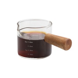 Espresso Shot Glasses with Handle, 75ml/2.5 oz Clear Glass Measuring Cup with Double Spout and Markings, Heat-Resistant Coffee Shot Cups for Espresso Machine, Milk Frothing, and Barista Use