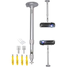 2-Be-Best Projector Ceiling Mount 15-24.4in/38-62cm Height Universal Projector Mount 360° Rotation Adjustable Projector Mount Silver Mount for Projector CCTV DVR Camera