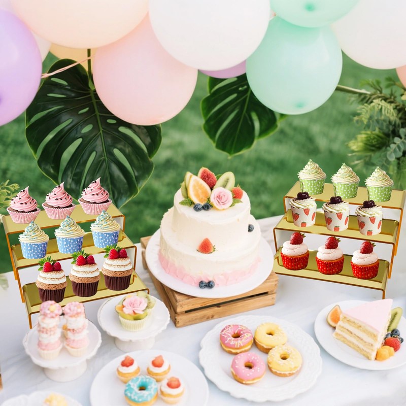 CRAFTIFANO Acrylic Display Risers 2 Sets 3 Tier Cupcake Stand