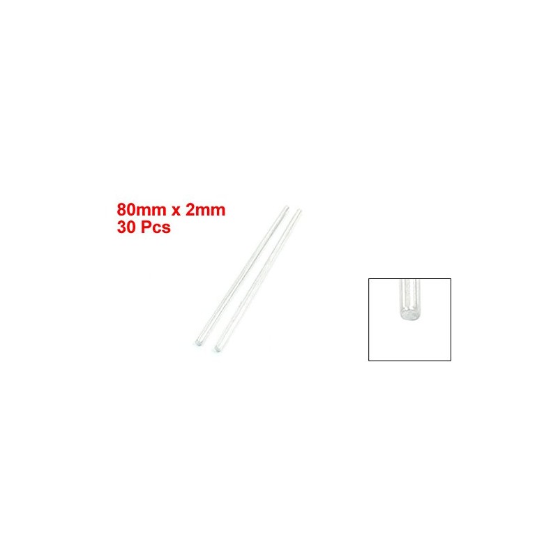 Sourcingmap 30Pcs 80mm x 2mm Iron Round Rod Bar for