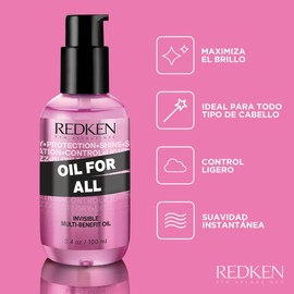 REDKEN- Aceite Oil for All Aceite multi-beneficios para todo tipo de cabello Maximiza el brillo, suaviza y controla el frizz 100ml