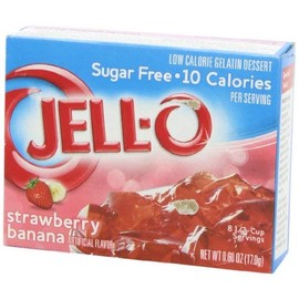 Jell-O Sugar-Free Gelatin Dessert, Strawberry Banana (Pack of 4)