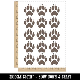 Wolf Coyote Paw Print Temporary Tattoo Water Resistant Fake Body Art Set Collection - 15 2" Tattoos (1 Sheet)
