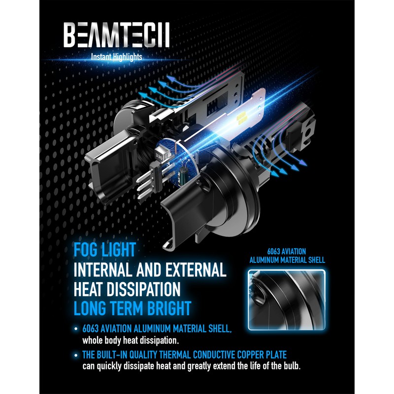 BEAMTECH H13 9008 Powersport Bulb For H13 Off-Road Or Fog