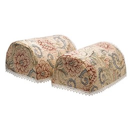Classic Home Store Tapestry Style Chair Back Lace Trim Pink Flower Sofa Furniture Cover Antimacassar (Beige)